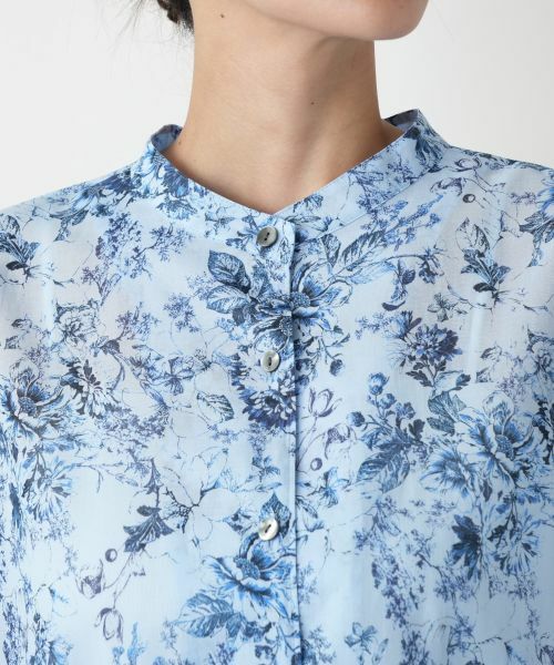 Leilian PLUS HOUSE / レリアンプラスハウス シャツ・ブラウス | 花柄スタンドカラーブラウス【Leilian WHITE LABEL】 | 詳細10