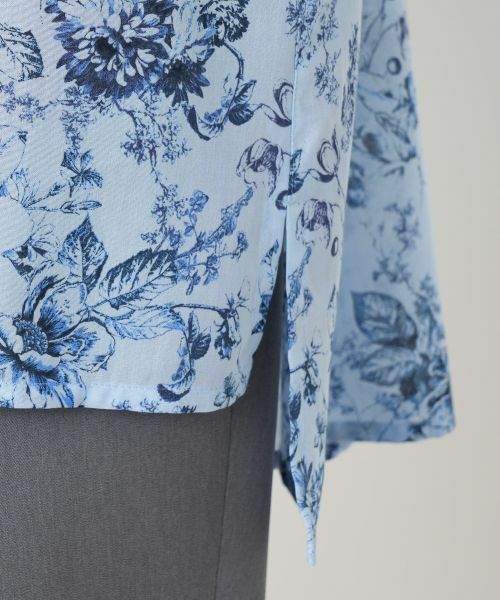 Leilian PLUS HOUSE / レリアンプラスハウス シャツ・ブラウス | 花柄スタンドカラーブラウス【Leilian WHITE LABEL】 | 詳細14