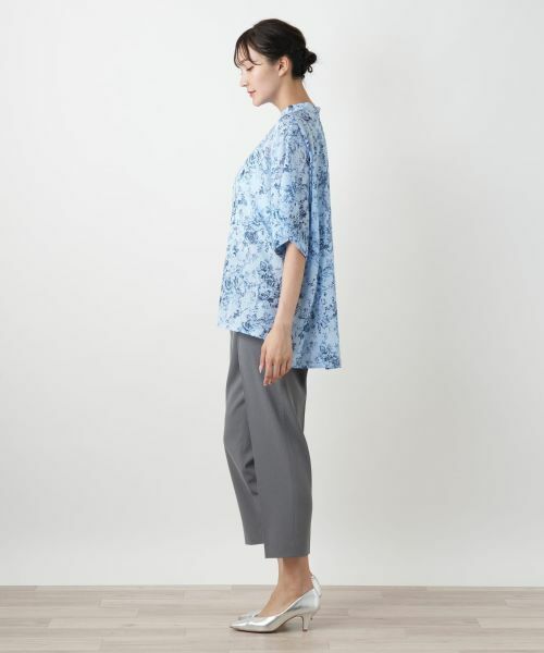 Leilian PLUS HOUSE / レリアンプラスハウス シャツ・ブラウス | 花柄スタンドカラーブラウス【Leilian WHITE LABEL】 | 詳細5