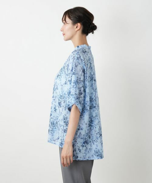 Leilian PLUS HOUSE / レリアンプラスハウス シャツ・ブラウス | 花柄スタンドカラーブラウス【Leilian WHITE LABEL】 | 詳細8