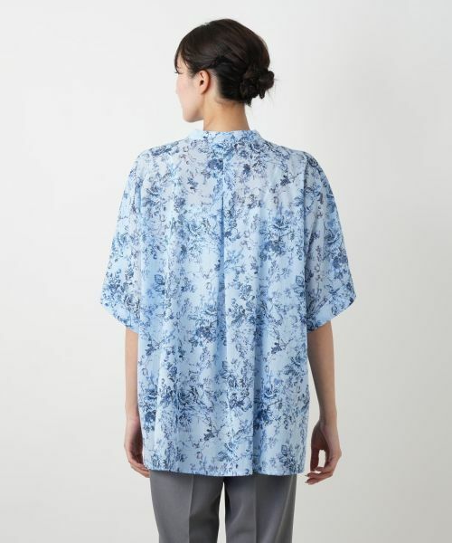 Leilian PLUS HOUSE / レリアンプラスハウス シャツ・ブラウス | 花柄スタンドカラーブラウス【Leilian WHITE LABEL】 | 詳細9