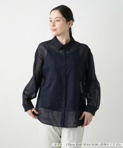 Leilian PLUS HOUSE / レリアンプラスハウス シャツ・ブラウス | シアーブラウス【Leilian WHITE LABEL】
