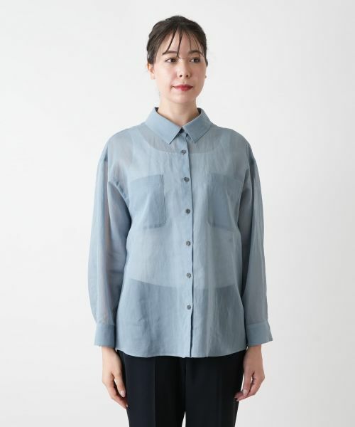 Leilian PLUS HOUSE / レリアンプラスハウス シャツ・ブラウス | シアーブラウス【Leilian WHITE LABEL】 | 詳細4