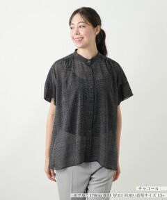 Leilian PLUS HOUSE / レリアンプラスハウス シャツ・ブラウス | シアーチェックブラウス【Leilian WHITE LABEL】