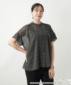 Leilian PLUS HOUSE / レリアンプラスハウス シャツ・ブラウス | シアーチェックブラウス【Leilian WHITE LABEL】