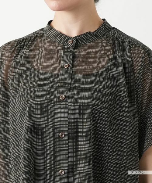 Leilian PLUS HOUSE / レリアンプラスハウス シャツ・ブラウス | シアーチェックブラウス【Leilian WHITE LABEL】 | 詳細10
