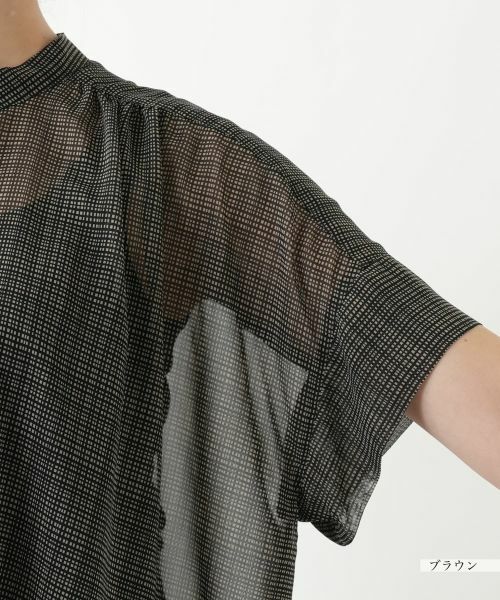 Leilian PLUS HOUSE / レリアンプラスハウス シャツ・ブラウス | シアーチェックブラウス【Leilian WHITE LABEL】 | 詳細12