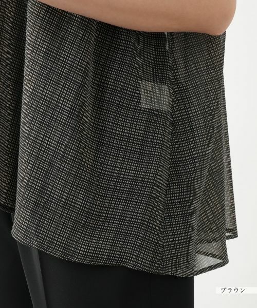 Leilian PLUS HOUSE / レリアンプラスハウス シャツ・ブラウス | シアーチェックブラウス【Leilian WHITE LABEL】 | 詳細13