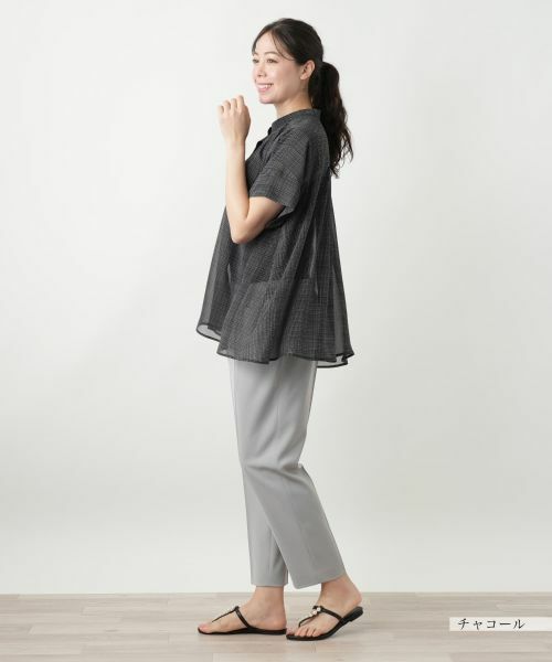 Leilian PLUS HOUSE / レリアンプラスハウス シャツ・ブラウス | シアーチェックブラウス【Leilian WHITE LABEL】 | 詳細2