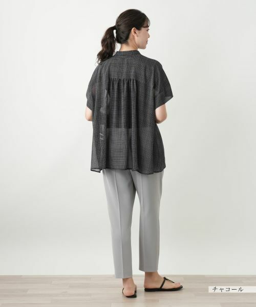 Leilian PLUS HOUSE / レリアンプラスハウス シャツ・ブラウス | シアーチェックブラウス【Leilian WHITE LABEL】 | 詳細3