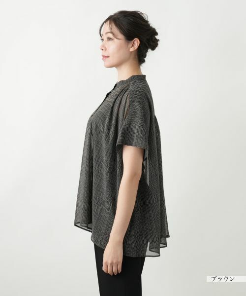 Leilian PLUS HOUSE / レリアンプラスハウス シャツ・ブラウス | シアーチェックブラウス【Leilian WHITE LABEL】 | 詳細8