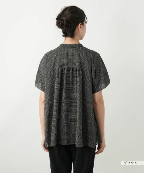 Leilian PLUS HOUSE / レリアンプラスハウス シャツ・ブラウス | シアーチェックブラウス【Leilian WHITE LABEL】 | 詳細9