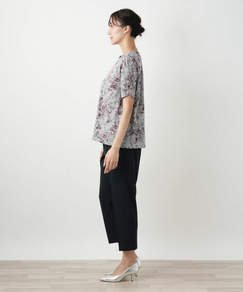 Leilian PLUS HOUSE / レリアンプラスハウス Tシャツ | フラワープリントTシャツ【Leilian WHITE LABEL】 | 詳細2