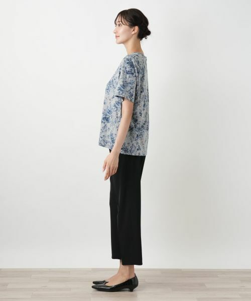 Leilian PLUS HOUSE / レリアンプラスハウス Tシャツ | フラワープリントTシャツ【Leilian WHITE LABEL】 | 詳細5