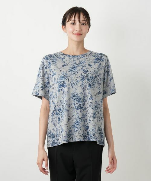 Leilian PLUS HOUSE / レリアンプラスハウス Tシャツ | フラワープリントTシャツ【Leilian WHITE LABEL】 | 詳細7