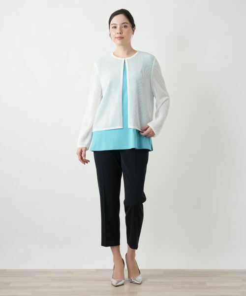 Leilian PLUS HOUSE / レリアンプラスハウス カーディガン・ボレロ | 【店舗人気】クルーネックカーディガン【Leilian WHITE LABEL】 | 詳細1