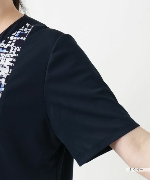 Leilian PLUS HOUSE / レリアンプラスハウス ドレス | 【店舗人気】幾何学切替フレアワンピース【Leilian WHITE LABEL】 | 詳細13