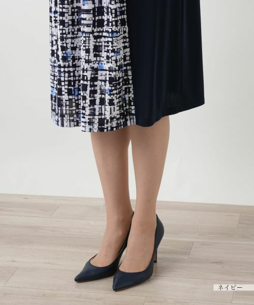 Leilian PLUS HOUSE / レリアンプラスハウス ドレス | 【店舗人気】幾何学切替フレアワンピース【Leilian WHITE LABEL】 | 詳細14