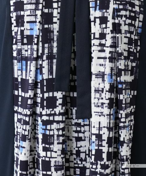 Leilian PLUS HOUSE / レリアンプラスハウス ドレス | 【店舗人気】幾何学切替フレアワンピース【Leilian WHITE LABEL】 | 詳細15