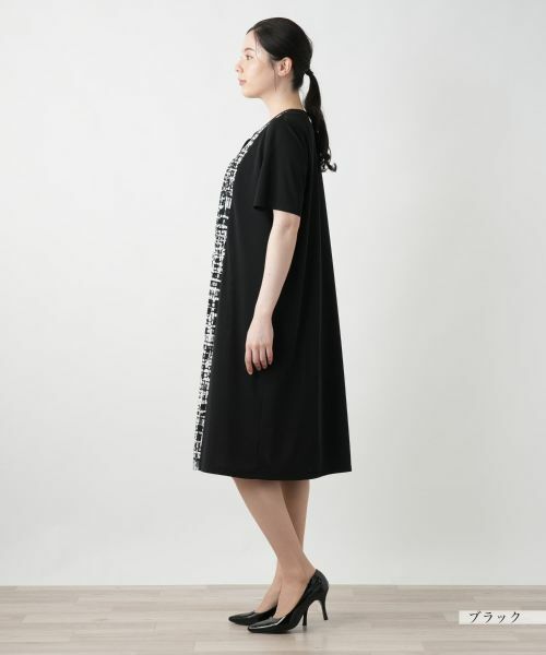 Leilian PLUS HOUSE / レリアンプラスハウス ドレス | 【店舗人気】幾何学切替フレアワンピース【Leilian WHITE LABEL】 | 詳細2