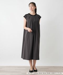 Leilian PLUS HOUSE / レリアンプラスハウス ドレス | フレンチスリーブタックワンピース【BOURGE】