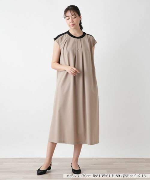 Leilian PLUS HOUSE / レリアンプラスハウス ドレス | フレンチスリーブタックワンピース【BOURGE】 | 詳細4