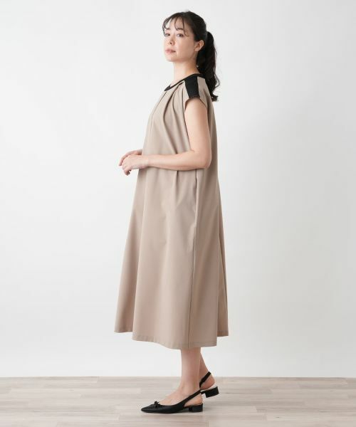 Leilian PLUS HOUSE / レリアンプラスハウス ドレス | フレンチスリーブタックワンピース【BOURGE】 | 詳細5