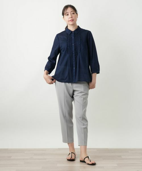 Leilian PLUS HOUSE / レリアンプラスハウス シャツ・ブラウス | シアーチェックブラウス【Leilian WHITE LABEL】 | 詳細1