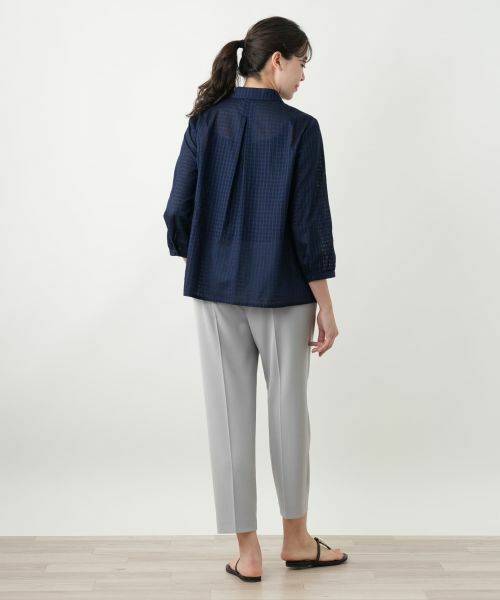 Leilian PLUS HOUSE / レリアンプラスハウス シャツ・ブラウス | シアーチェックブラウス【Leilian WHITE LABEL】 | 詳細3