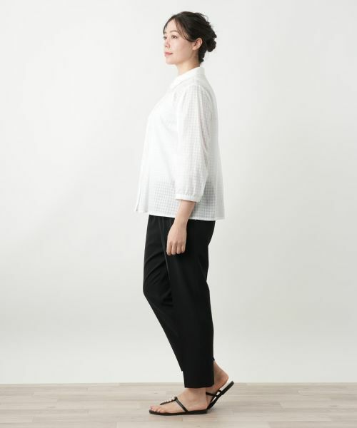 Leilian PLUS HOUSE / レリアンプラスハウス シャツ・ブラウス | シアーチェックブラウス【Leilian WHITE LABEL】 | 詳細5