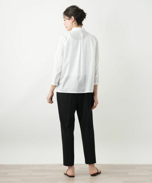Leilian PLUS HOUSE / レリアンプラスハウス シャツ・ブラウス | シアーチェックブラウス【Leilian WHITE LABEL】 | 詳細6