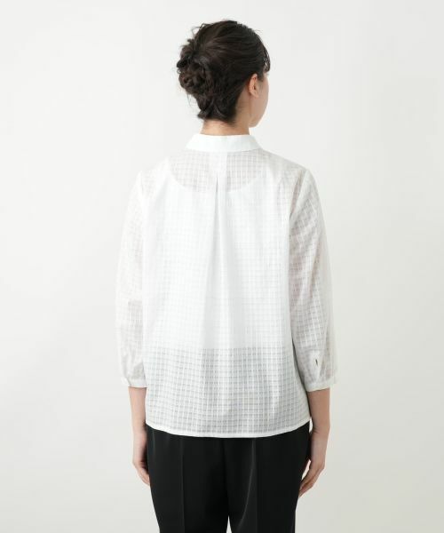 Leilian PLUS HOUSE / レリアンプラスハウス シャツ・ブラウス | シアーチェックブラウス【Leilian WHITE LABEL】 | 詳細9