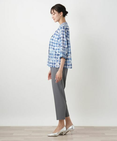 Leilian PLUS HOUSE / レリアンプラスハウス シャツ・ブラウス | フラワーチェックブラウス【Leilian WHITE LABEL】 | 詳細2