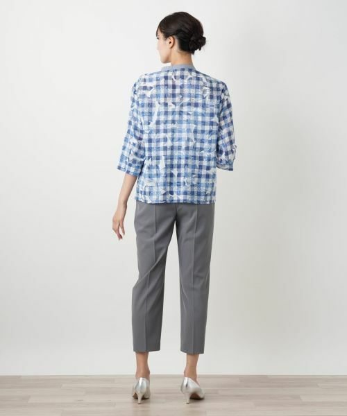 Leilian PLUS HOUSE / レリアンプラスハウス シャツ・ブラウス | フラワーチェックブラウス【Leilian WHITE LABEL】 | 詳細3