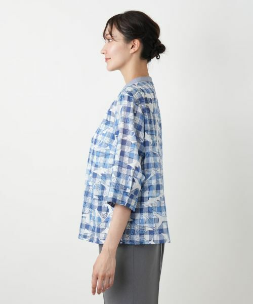 Leilian PLUS HOUSE / レリアンプラスハウス シャツ・ブラウス | フラワーチェックブラウス【Leilian WHITE LABEL】 | 詳細5