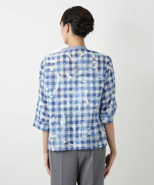 Leilian PLUS HOUSE / レリアンプラスハウス シャツ・ブラウス | フラワーチェックブラウス【Leilian WHITE LABEL】 | 詳細6