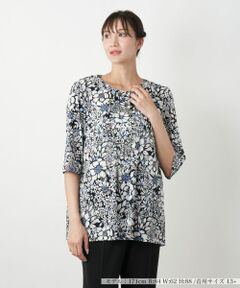 Leilian PLUS HOUSE / レリアンプラスハウス カットソー | 【店舗人気】フラワープリントカットソー【Leilian WHITE LABEL】