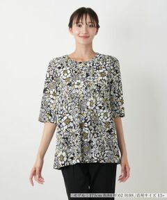 Leilian PLUS HOUSE / レリアンプラスハウス カットソー | 【店舗人気】フラワープリントカットソー【Leilian WHITE LABEL】