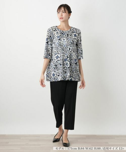 Leilian PLUS HOUSE / レリアンプラスハウス カットソー | 【店舗人気】フラワープリントカットソー【Leilian WHITE LABEL】 | 詳細7