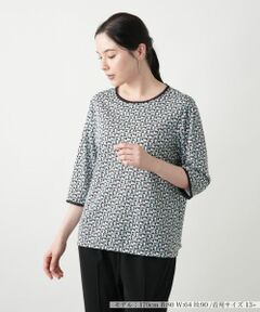 Leilian PLUS HOUSE / レリアンプラスハウス カットソー | 【店舗人気】幾何学柄カットソー【Leilian WHITE LABEL】