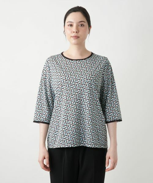 Leilian PLUS HOUSE / レリアンプラスハウス カットソー | 【店舗人気】幾何学柄カットソー【Leilian WHITE LABEL】 | 詳細10