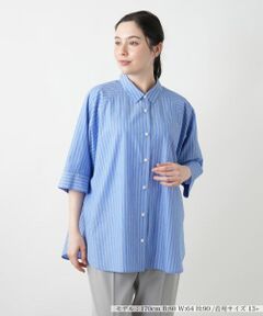 Leilian PLUS HOUSE / レリアンプラスハウス シャツ・ブラウス | 【店舗人気】ストライプドルマンブラウス【Leilian WHITE LABEL】