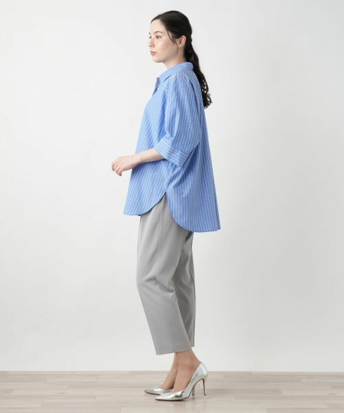 Leilian PLUS HOUSE / レリアンプラスハウス シャツ・ブラウス | 【店舗人気】ストライプドルマンブラウス【Leilian WHITE LABEL】 | 詳細2