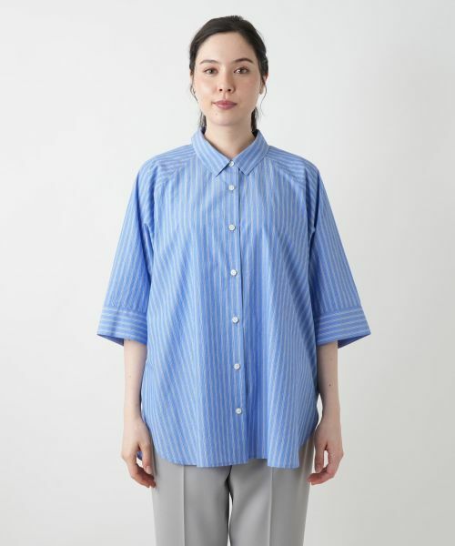 Leilian PLUS HOUSE / レリアンプラスハウス シャツ・ブラウス | 【店舗人気】ストライプドルマンブラウス【Leilian WHITE LABEL】 | 詳細4