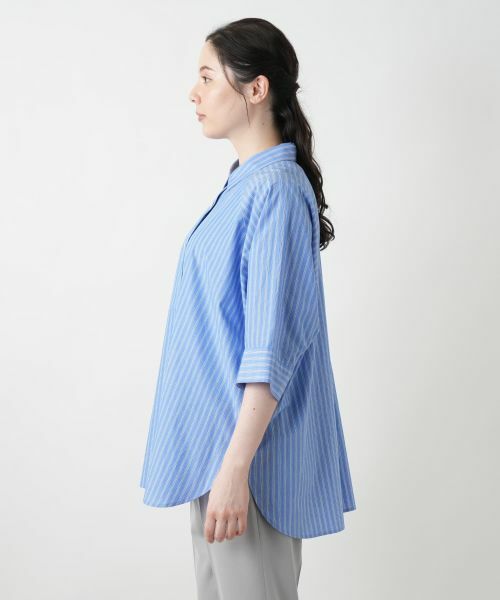 Leilian PLUS HOUSE / レリアンプラスハウス シャツ・ブラウス | 【店舗人気】ストライプドルマンブラウス【Leilian WHITE LABEL】 | 詳細5