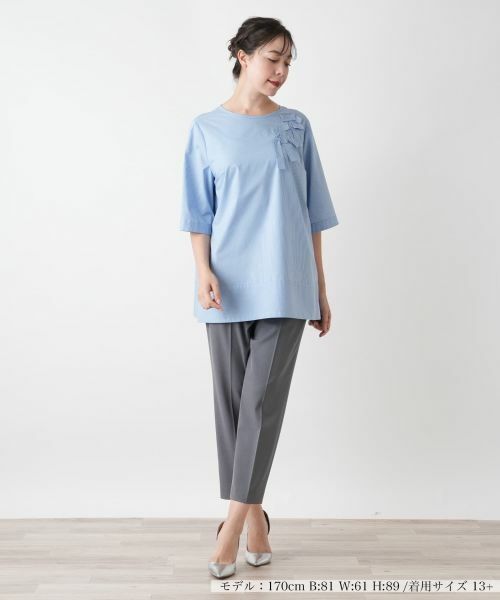 Leilian PLUS HOUSE / レリアンプラスハウス シャツ・ブラウス | 【店舗人気】ストライプブラウス【Leilian WHITE LABEL】 | 詳細1