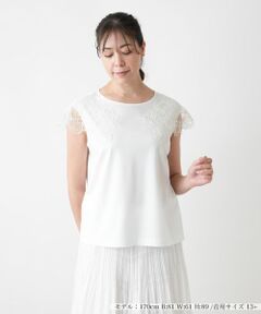 Leilian PLUS HOUSE / レリアンプラスハウス カットソー | フラワー刺繍カットソー【BOURGE】