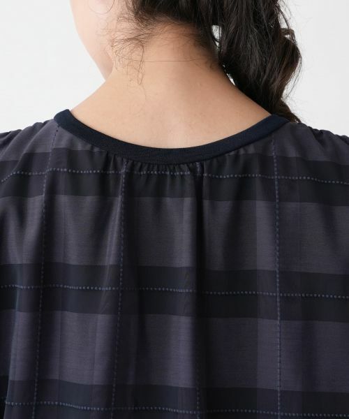 Leilian PLUS HOUSE / レリアンプラスハウス カットソー | チェックフレンチスリーブブラウス【BOURGE】 | 詳細11