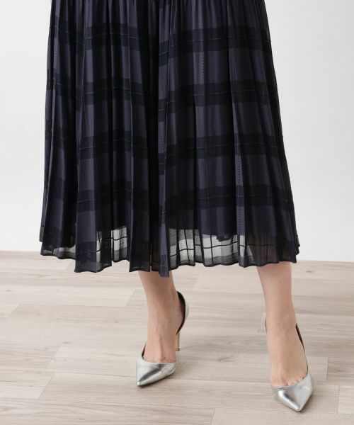 Leilian PLUS HOUSE / レリアンプラスハウス ロング・マキシ丈スカート | チェックフレアスカート【BOURGE】 | 詳細11