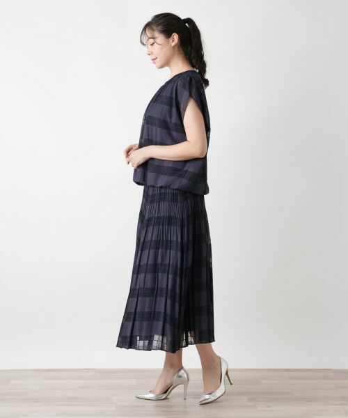 Leilian PLUS HOUSE / レリアンプラスハウス ロング・マキシ丈スカート | チェックフレアスカート【BOURGE】 | 詳細5
